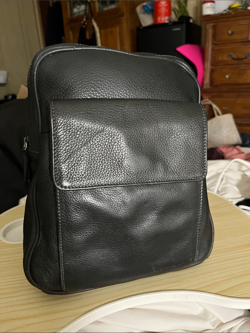 Tignanello Black Leather Women's Backpack